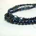 Black Friday Navy blue pearl necklace Swarovski crystal beaded necklace Antiqued silver Single strand pearl jewelry Delicate beaded jewelry