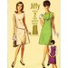 1966 Vintage A-line Jiffy Shift Dress or Jumper, Lowered Round Neckline, Top-stitching Option, Simplicity 6541, Size 16, Bust 36"