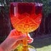 Vintage Viking Amberina Goblet Chalice with Star Design
