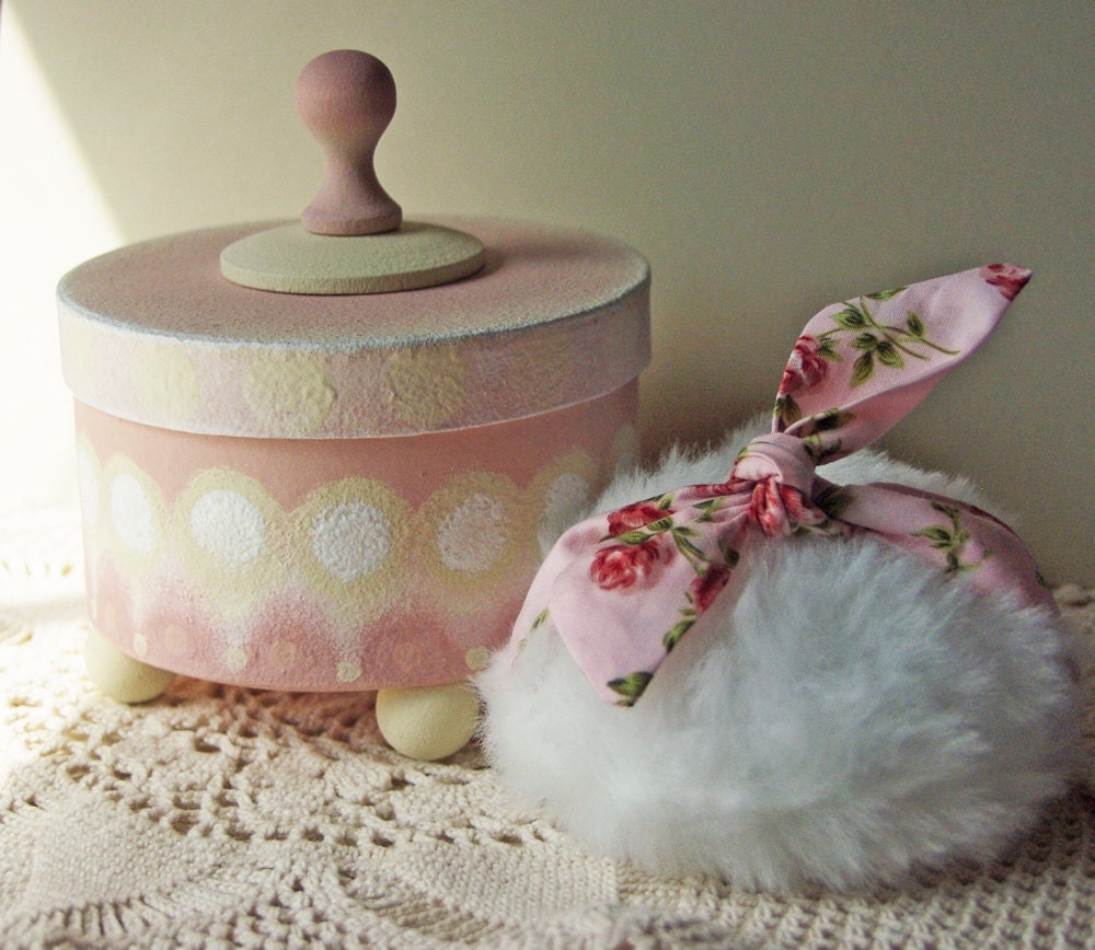 Bath Powder Container Bath Powder Puff Scented Dusting