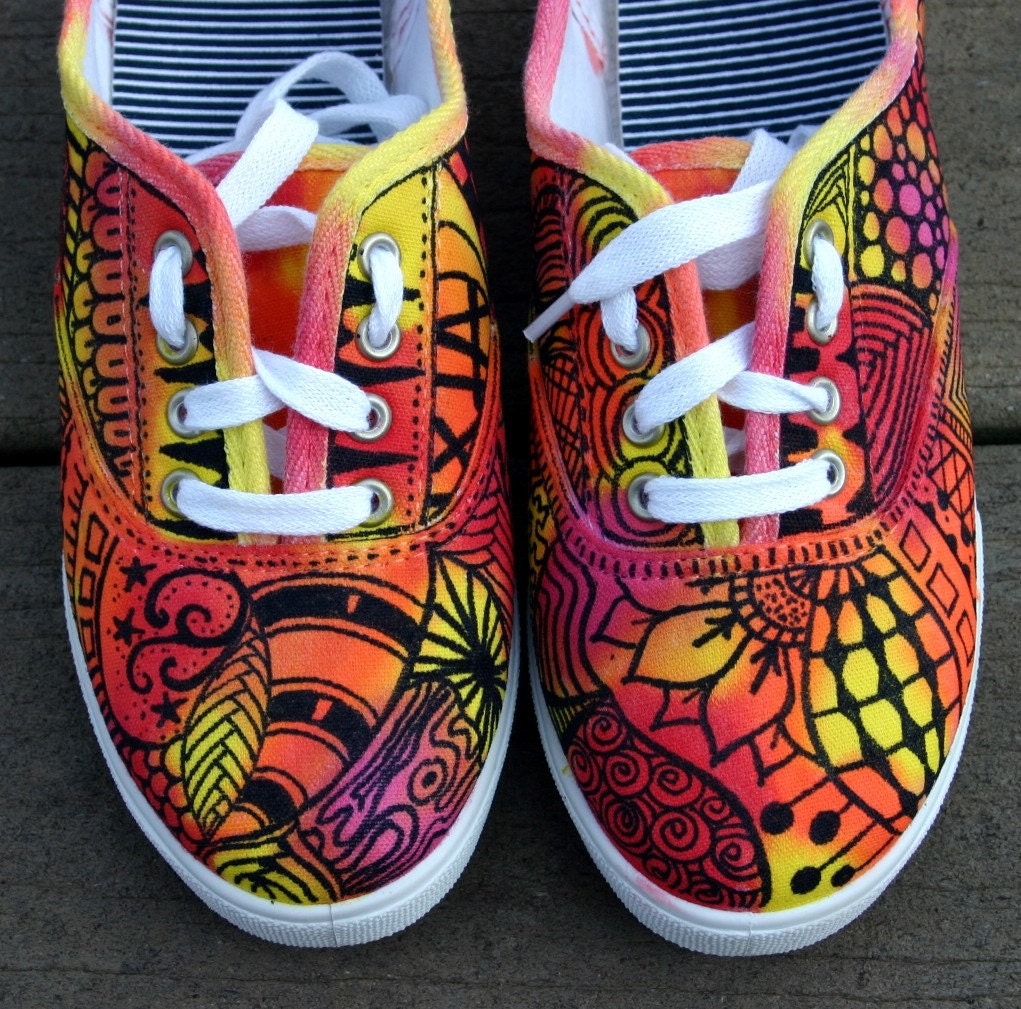 Zentangle sneakers shoes sneakers zentangle art original