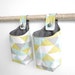 Small Fabric Baskets, Mint Yellow and Gray Geometric Hanging Baskets, Storage Solutions LAST CHANCE