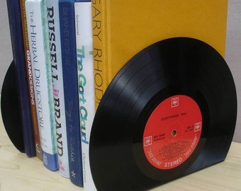 ROCK N ROLL Vintage Vinyl LP Record Bookends Great Music Lover Home Decor Gift