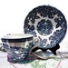 Blue and White China Teacup Churchill Staffordshire