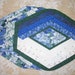 Quilted Placemat - Blue Poinsettia 121