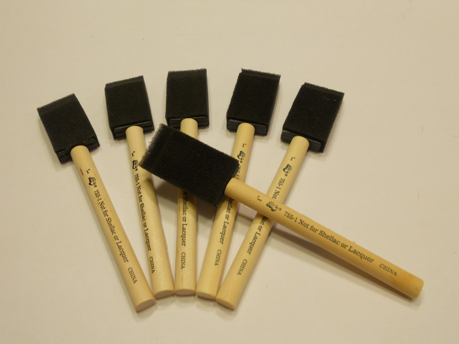 6 foam brushes 1 inch
