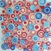 Modern wall decor Blue red wall decoration Abstract circles wall hanging Pape wall art