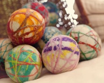 Organic Candy Shoppe Wool Dryer Balls - Extra Large - Uncented or Scented w/ Essential Oils for Free (30+ Scent Choices) Individual or Sets