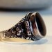 Vintage Sterling Silver and Onyx Poison Ring Size 8