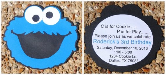 Cookie Monster Invitation Wording 10