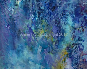 Modern Art Print-- Archival Print of Original Painting-- "Wisteria in Soft Blue"