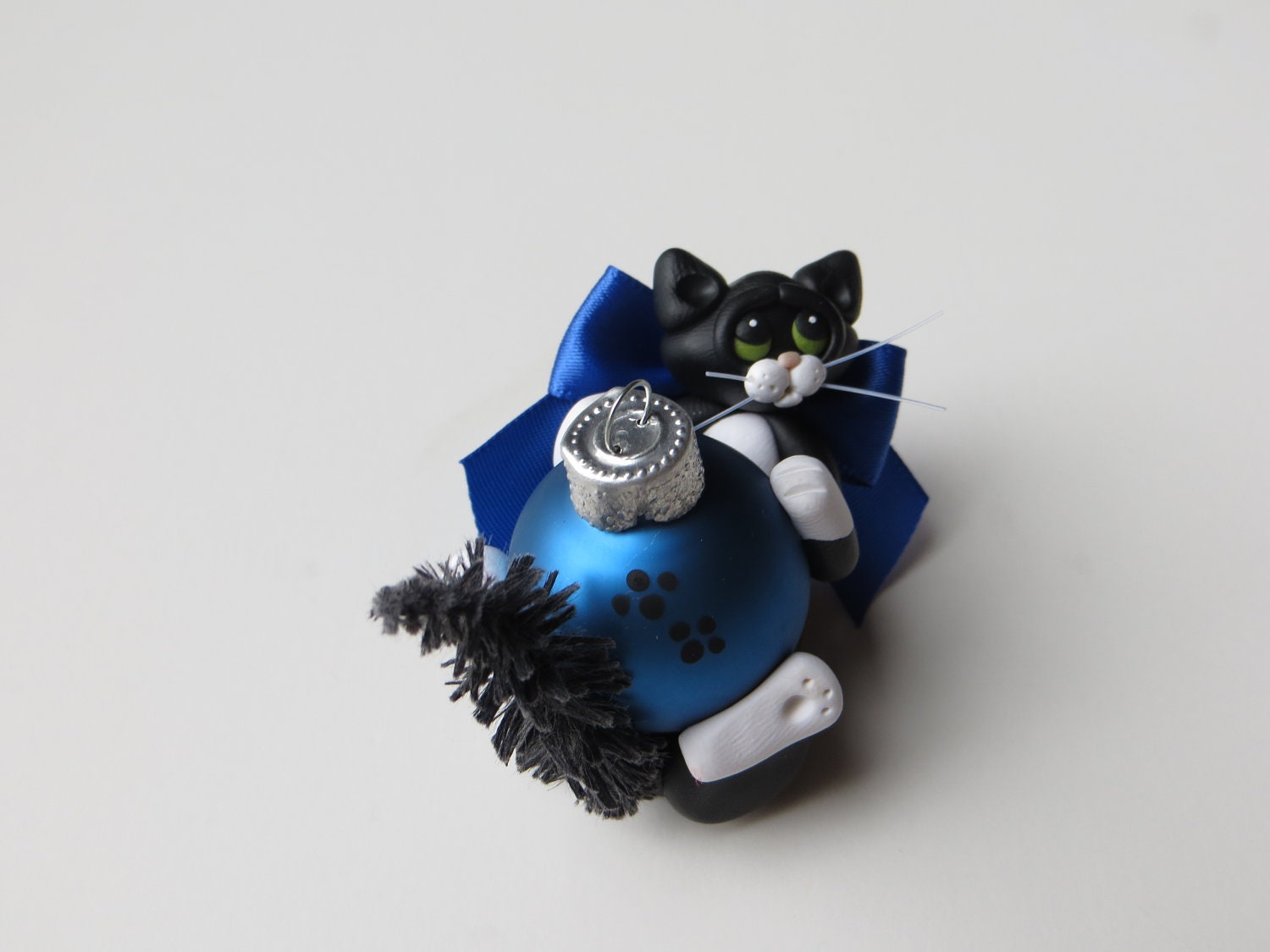 polymer clay christmas ornament tuxedo cat personalized polymer clay christmas ornament tuxedo cat personalized
