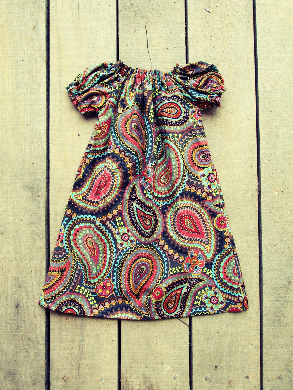 Girls Paisley Peasant dress fall coming home by ShelbyJaneandCo