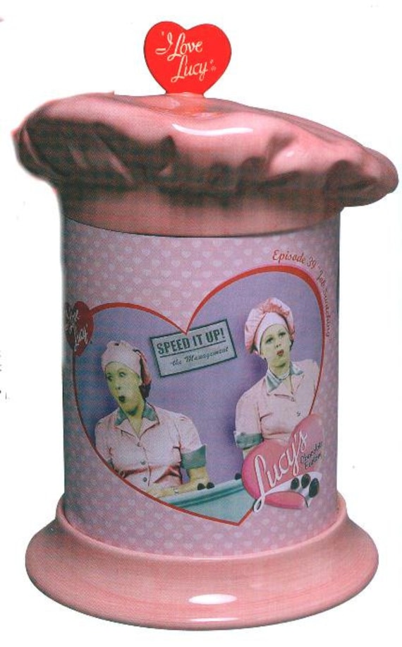 I Love Lucy Ceramic/Tin Cookie Jar Chocolate