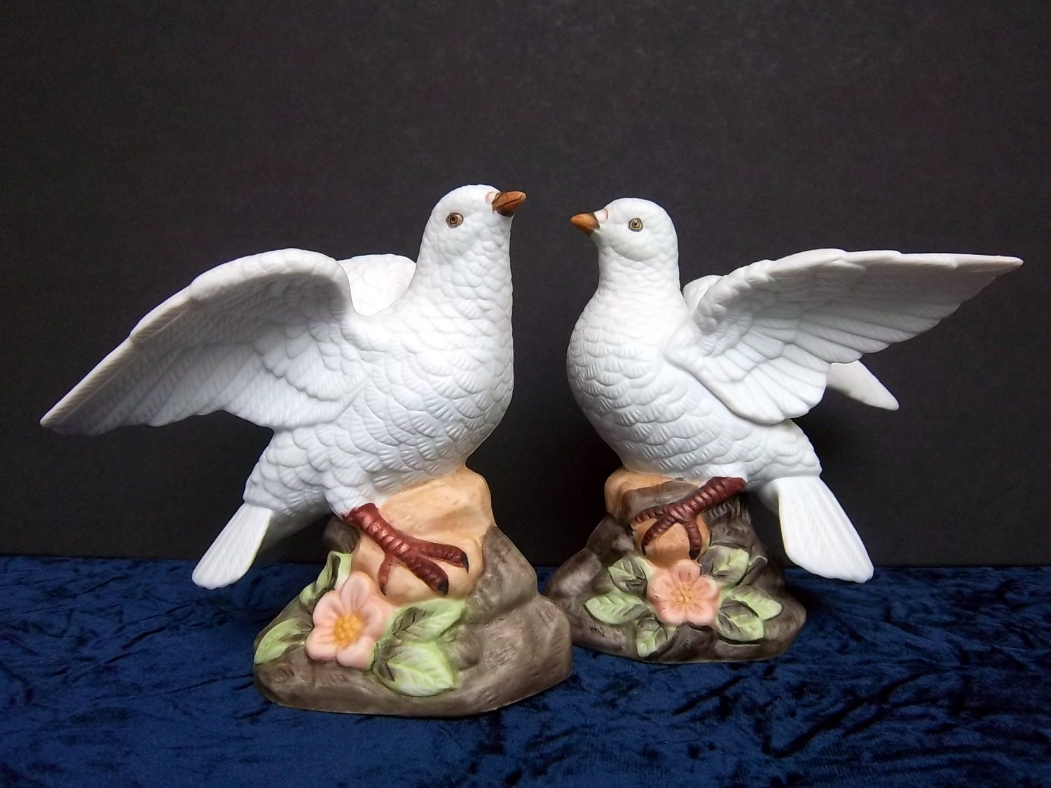Love Bird Doves Figurines Pair Vintage Home Decor by DayJahView
