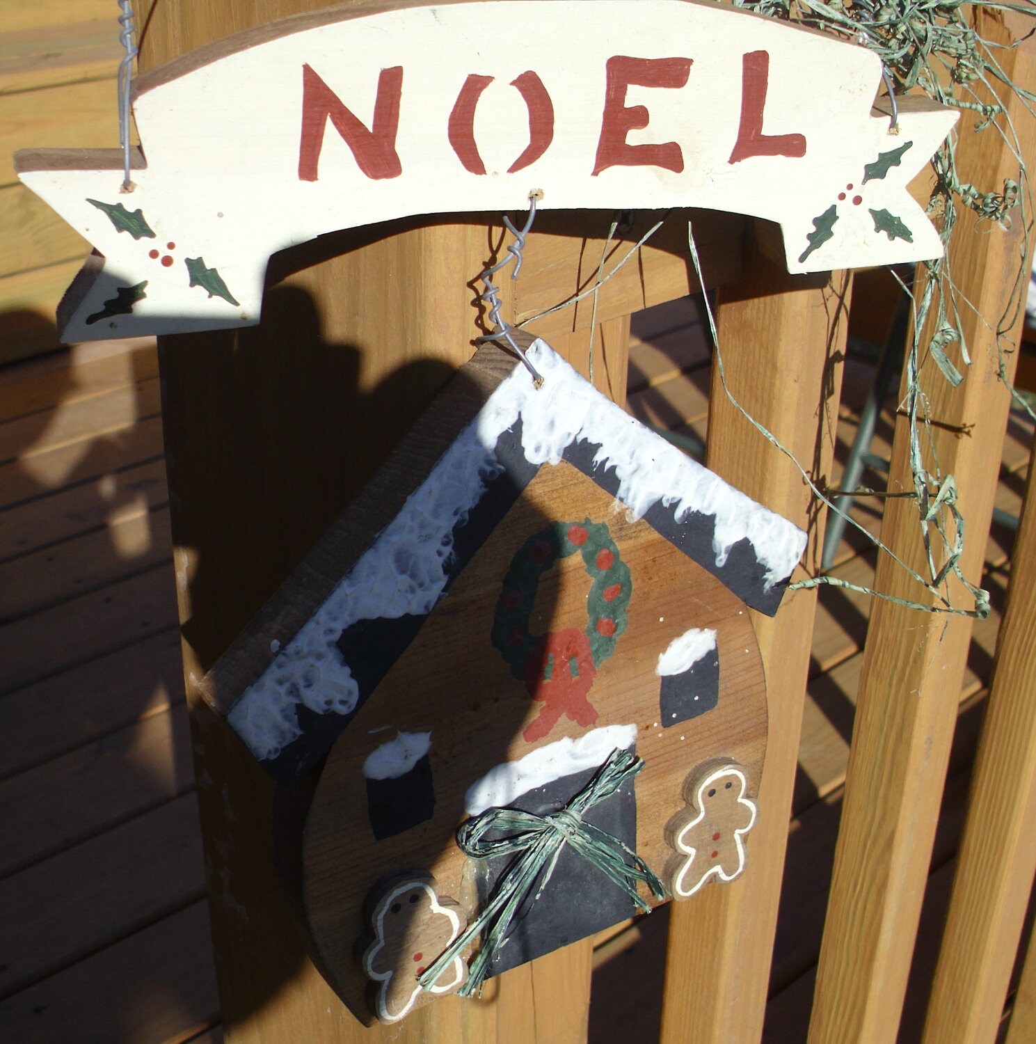 PRIMITIVE NOEL GINGERBREAD House Door or Wall Hanging