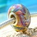 RIPCURL OPAL Fully Lined Sterling Silver Big Hole Bead fits Troll Trollbeads Chamilia European Charm Bracelets Handmade Lampwork
