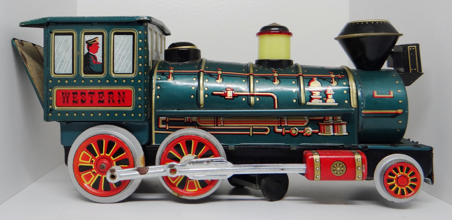 Vintage toy train Modern Toys tin toy train