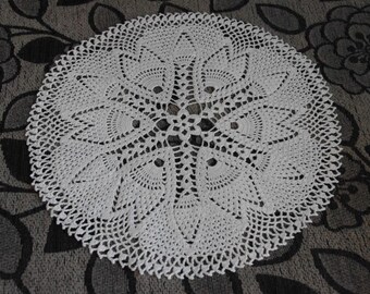 Crochet doily Round crochet doilies White handmade cotton lace doily Crocheted doilies Home decor Large crochet doily 68