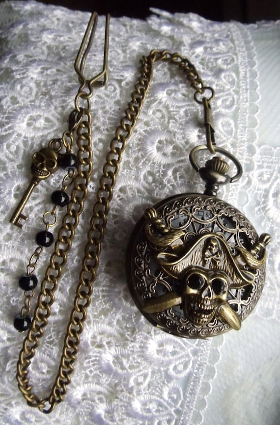 Pirate pocket watch men's pocket watch front case is