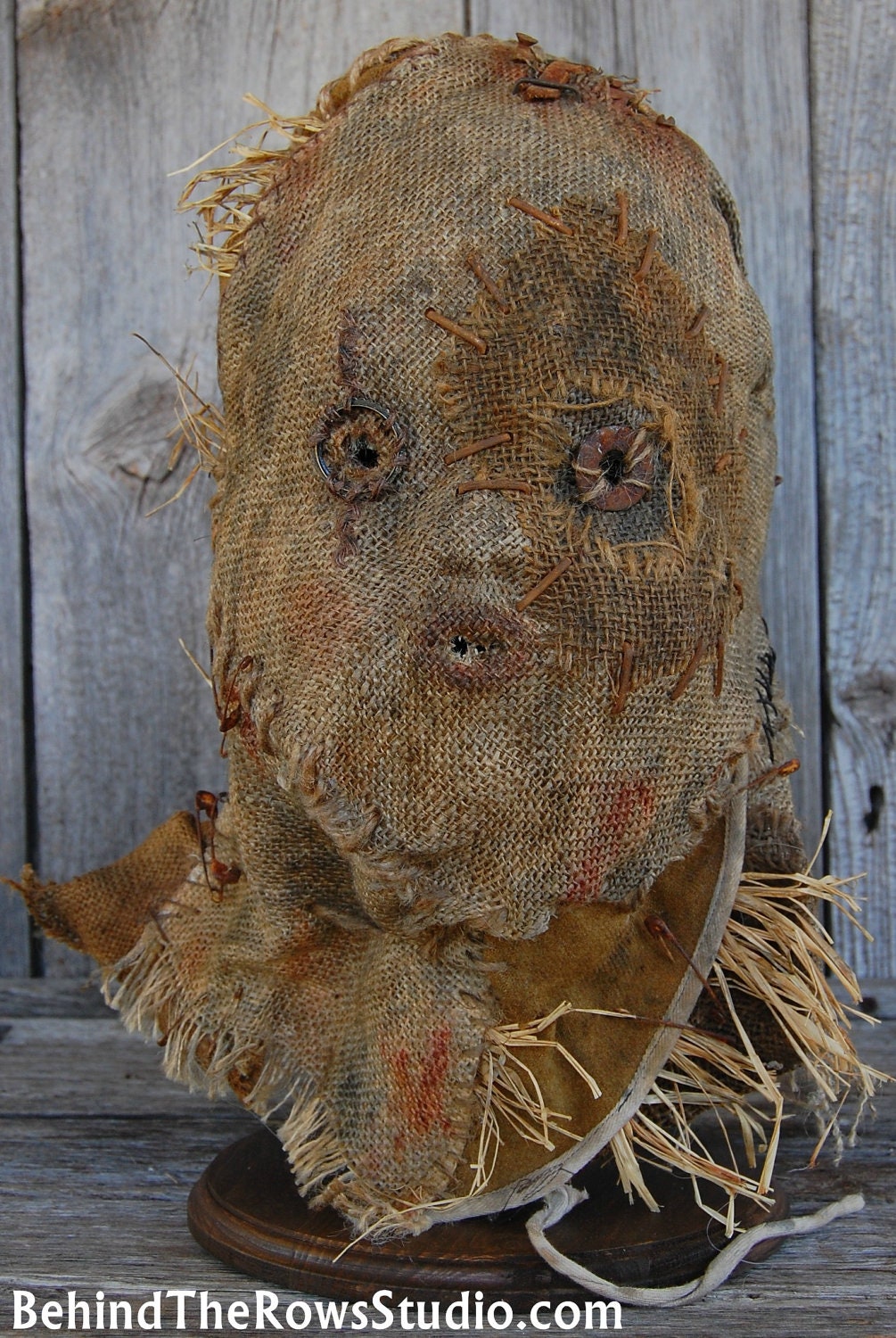 Scarecrow Burlap Mask Prop Halloween Horror Psycho Killer