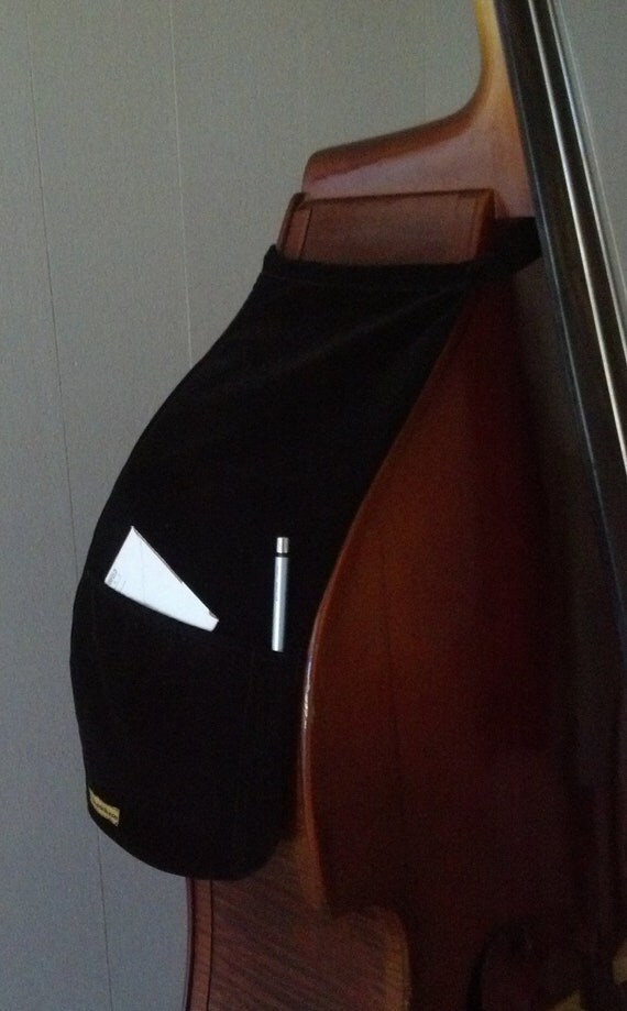 Bass Bib in Elegant Black Velvet with Handy Pocket