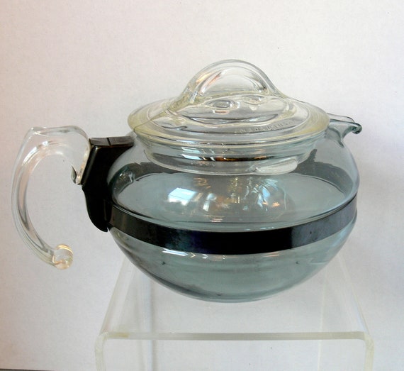 Vintage Pyrex FlameWare Blue Tint Teapot