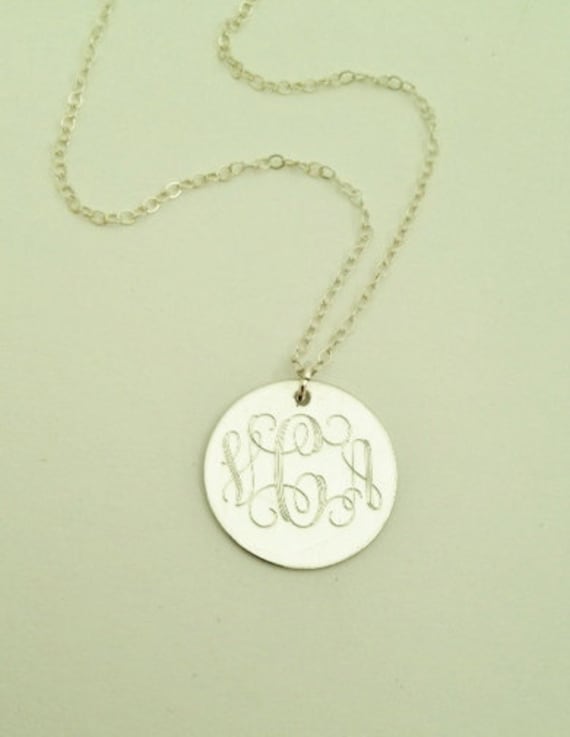 Monogrammed Necklace in Sterling Silver for Women or Bridesmaid ...
