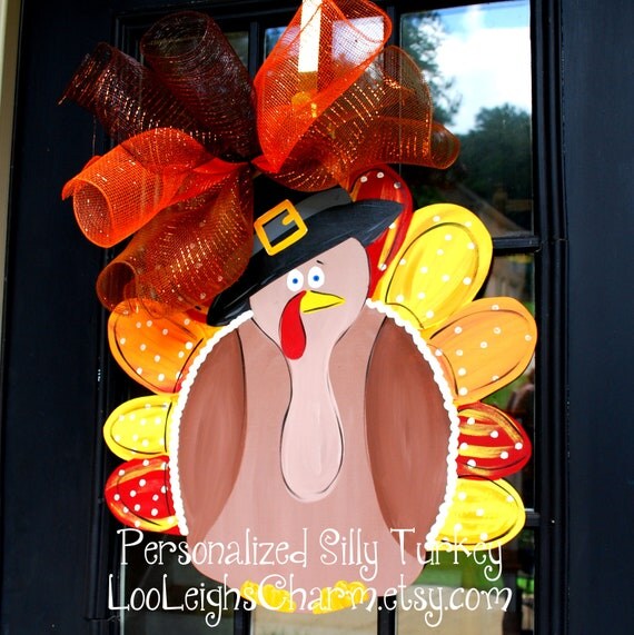 Door Hanger Thanksgiving Turkey Door Decor Thanksgiving
