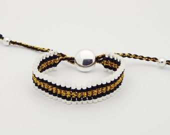 Link Friendship Bracelet - Black Gold Strips - (One Direction)