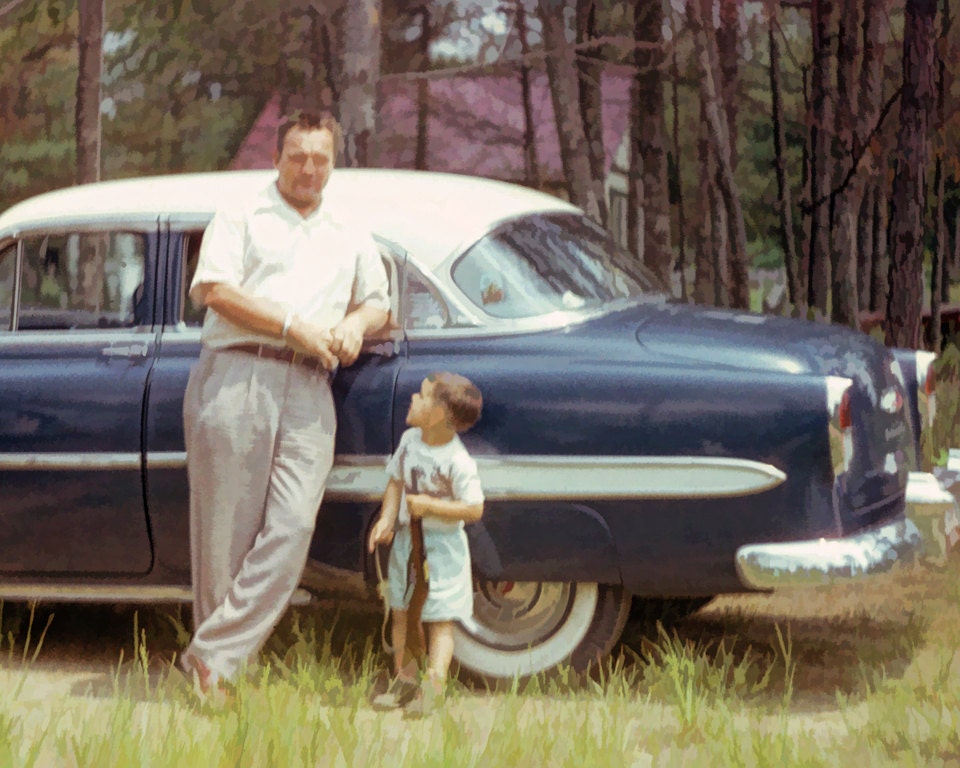 1950s Father and Son Vintage Photo from Original Negative