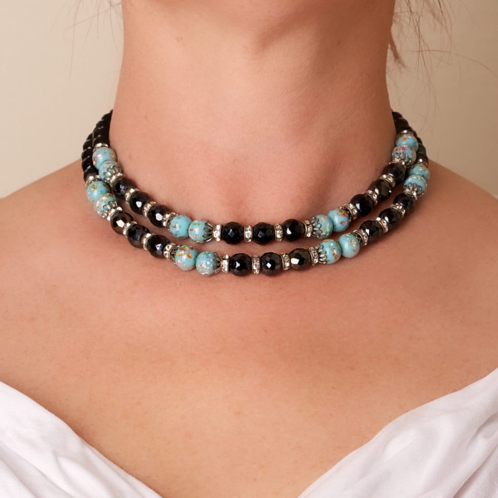 Vintage Double Strand Confetti Glass Beads by TwiceBakedVintage