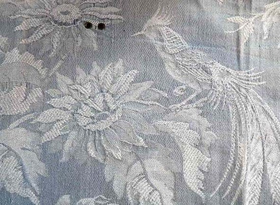 Vintage FRENCH TICKING DAMASK Fabric Gray by PomerolSupplyShop