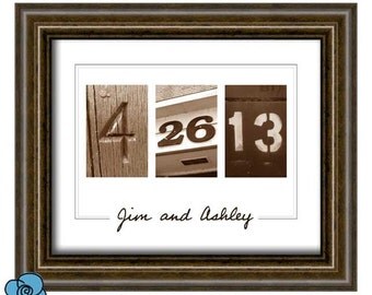 Personalized Wedding Date Printable Wall Art DIY - Engagement, Wedding, Valentines or Anniversary Gift