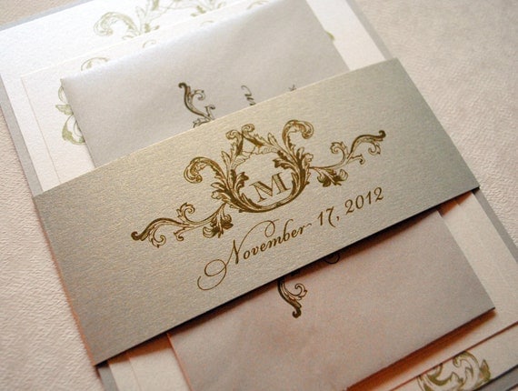 Elegant ecru wedding invitations