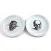 SALE Two Skull Heart Altered 2 Anatomy Plates Vintage Grotesque Porcelain White Skeleton Heart