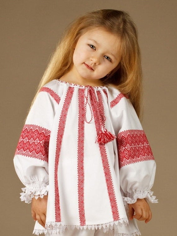 Price reduced Ukrainian embroidered blouse. Girls blouses
