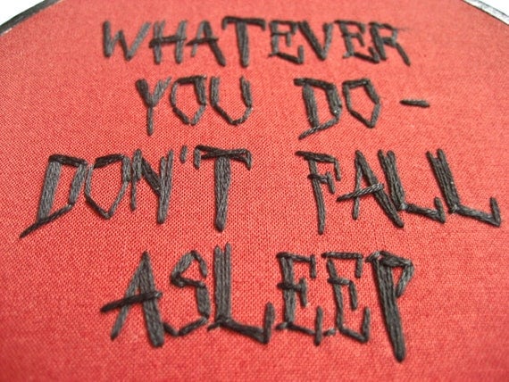 Halloween Hoop Art Don't Fall Asleep Embroidery Hoop
