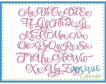 1022 Sunday Script Embroidery Font in bx dst jef and pes