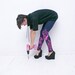 So easy- navy blue leggings with pink print