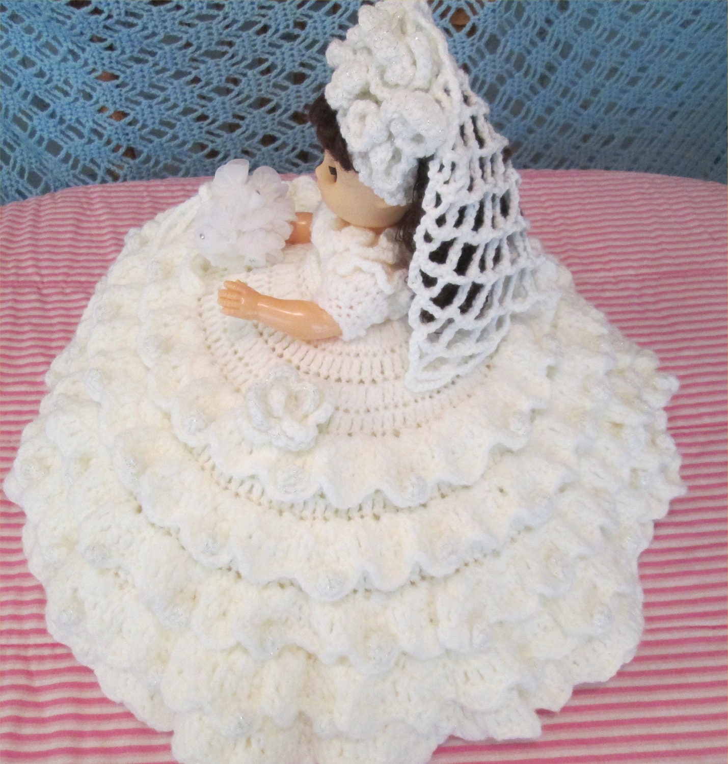 Crochet Bed Pillow Doll Bride by on Etsy