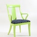 Vintage Green Yellow Painted Wooden Chair