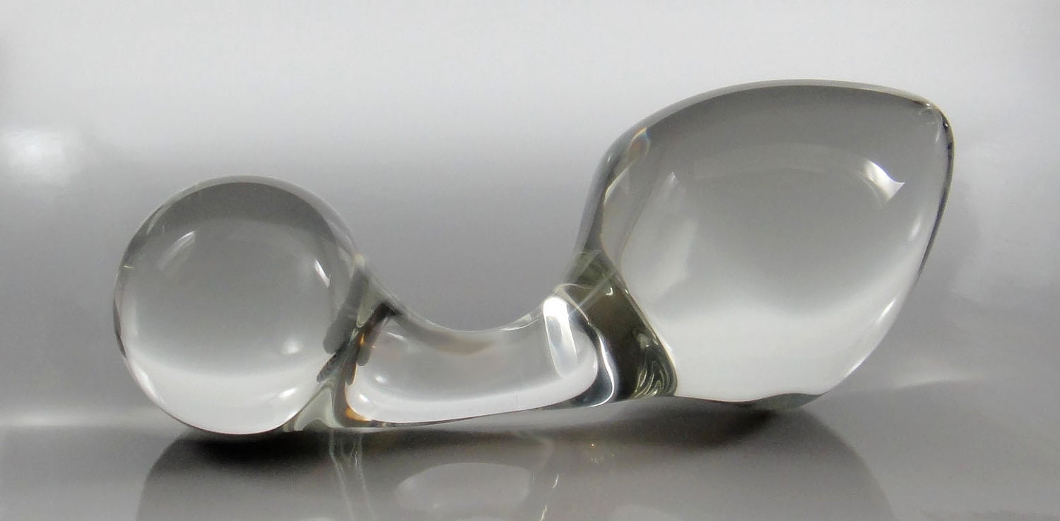 Large Glass CurvedHandle Rosebud Butt Plug Sex Toy MATURE