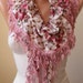 Pink Ruffle Scarf with Pink Trim Edge- Trendy - New Collection - Gift