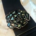 Retro Vintage Cloisonne Buckle Black Elastic Cinch Belt