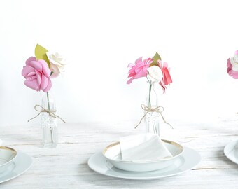 Pink Paper Flower Bouquets Set of four Paper flower bouquet