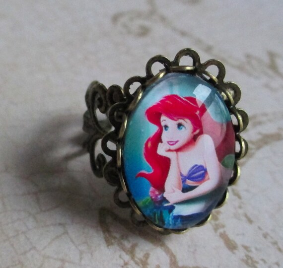 Items similar to The Little Mermaid jewelry Ariel ring gothic style