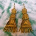 Golden Three Tier Dangle Antique Earrings from Oaxaca, Mexico