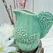 Reserved for Michelle - Vintage Royal Art Pottery Longton England - Vintage Art Deco green pitcher vase