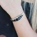 Sterling Silver Striped Black Onyx Bangle Cuff Bracelet 13.5 grams